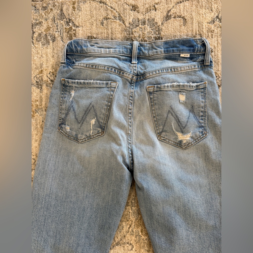 MOTHER Superior The Tomcat High-Rise Straight Distressed Jeans in The Confession - Picture 3 of 14